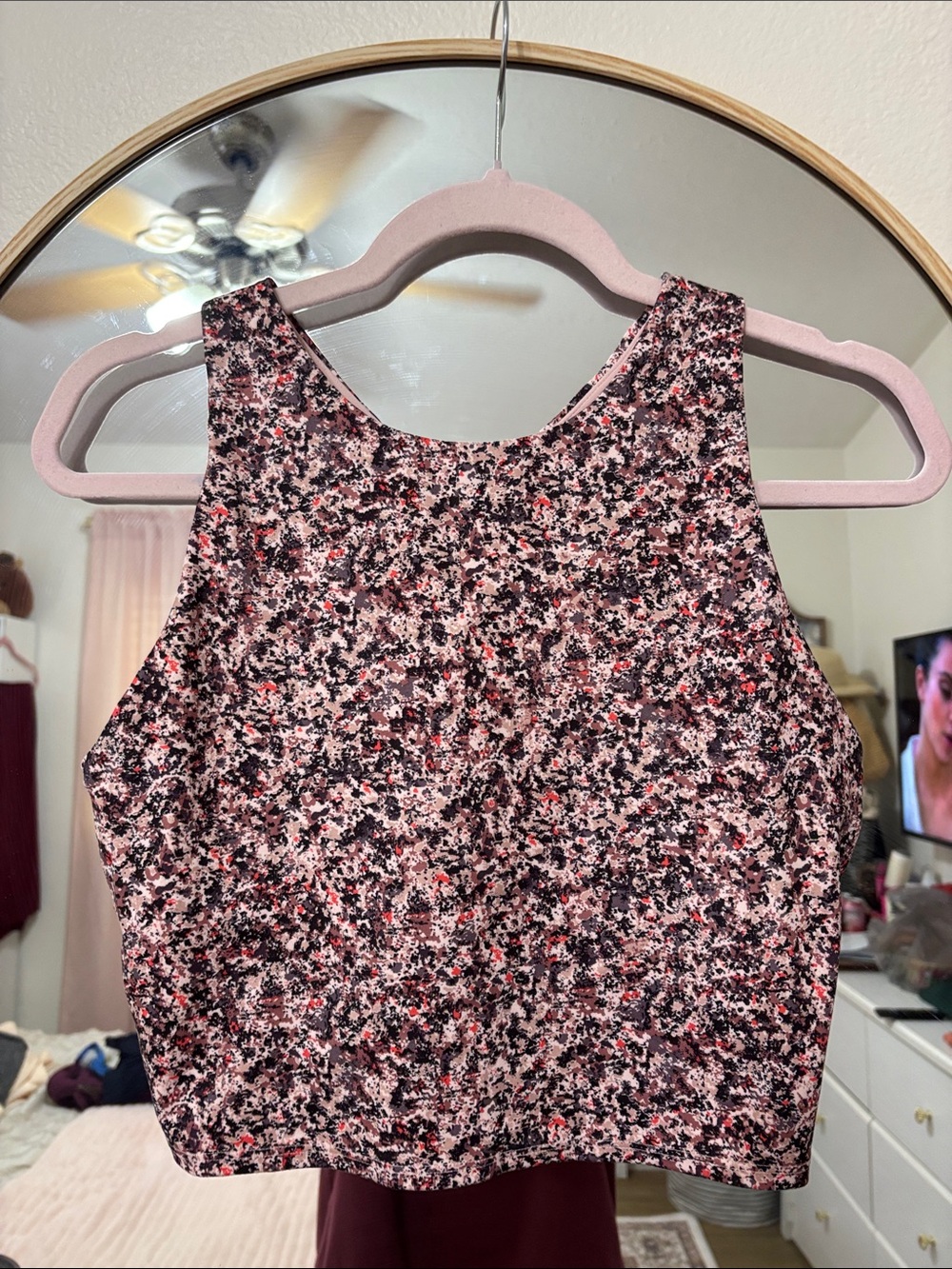 Athleta Sleeveless Floral Print Crop Top - Pink Multi